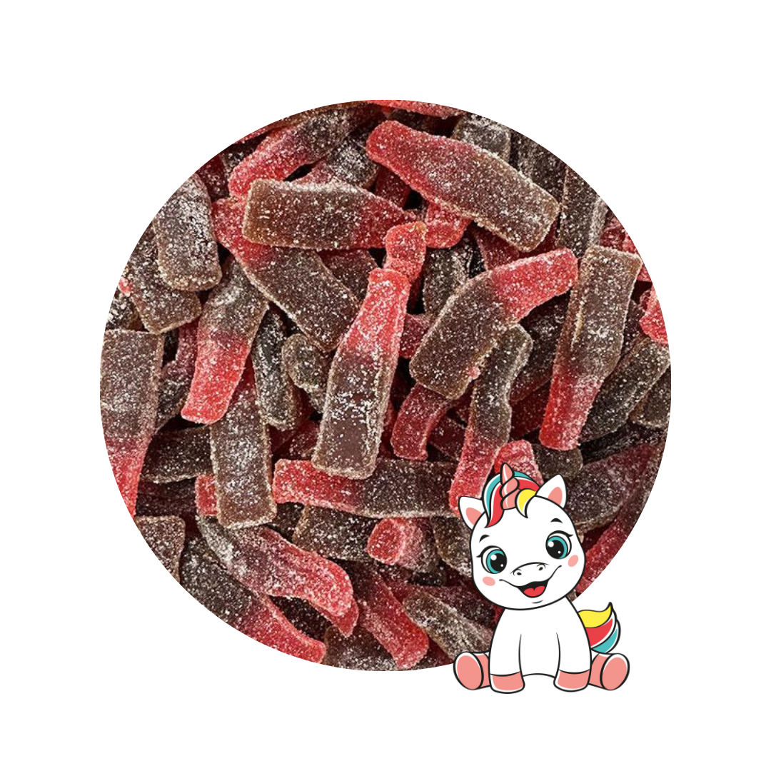 Bouteilles de cola cherry sucrées Halal 100g