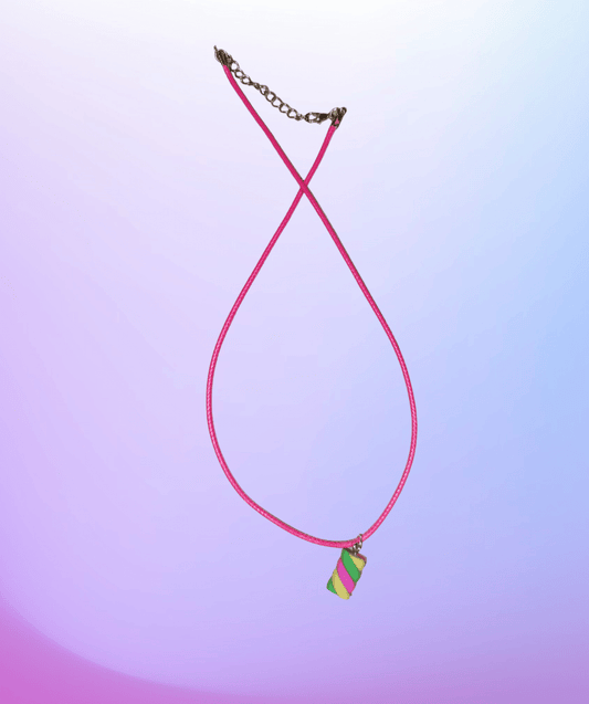 Collier guimauve rose(x1)