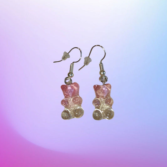 Boucles d'oreilles rose et blanc