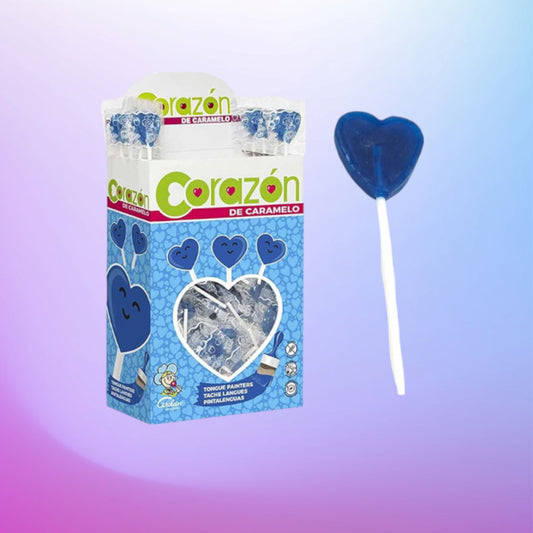 Sucette coeur bleu framboise (x1)