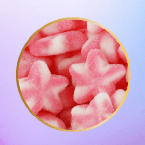 Bonbons en forme d'étoile de couleur rose à la fraise