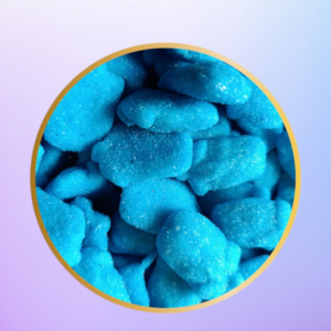 Bonbons framboise fouettée bleu sucrée