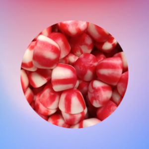 Bonbon bisous twist rouge et blanc.